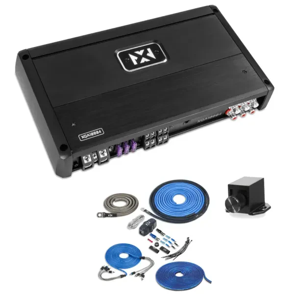 NVX XQA10004 1000W RMS XQ-Series SQ Class D 4-Channel Amplifier with Amp Kit