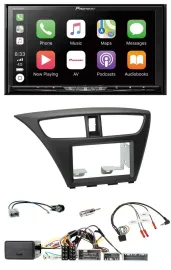 Pioneer 2DIN Lenkrad USB DAB DVD Bluetooth Autoradio für Honda Civic ab 12 schwa