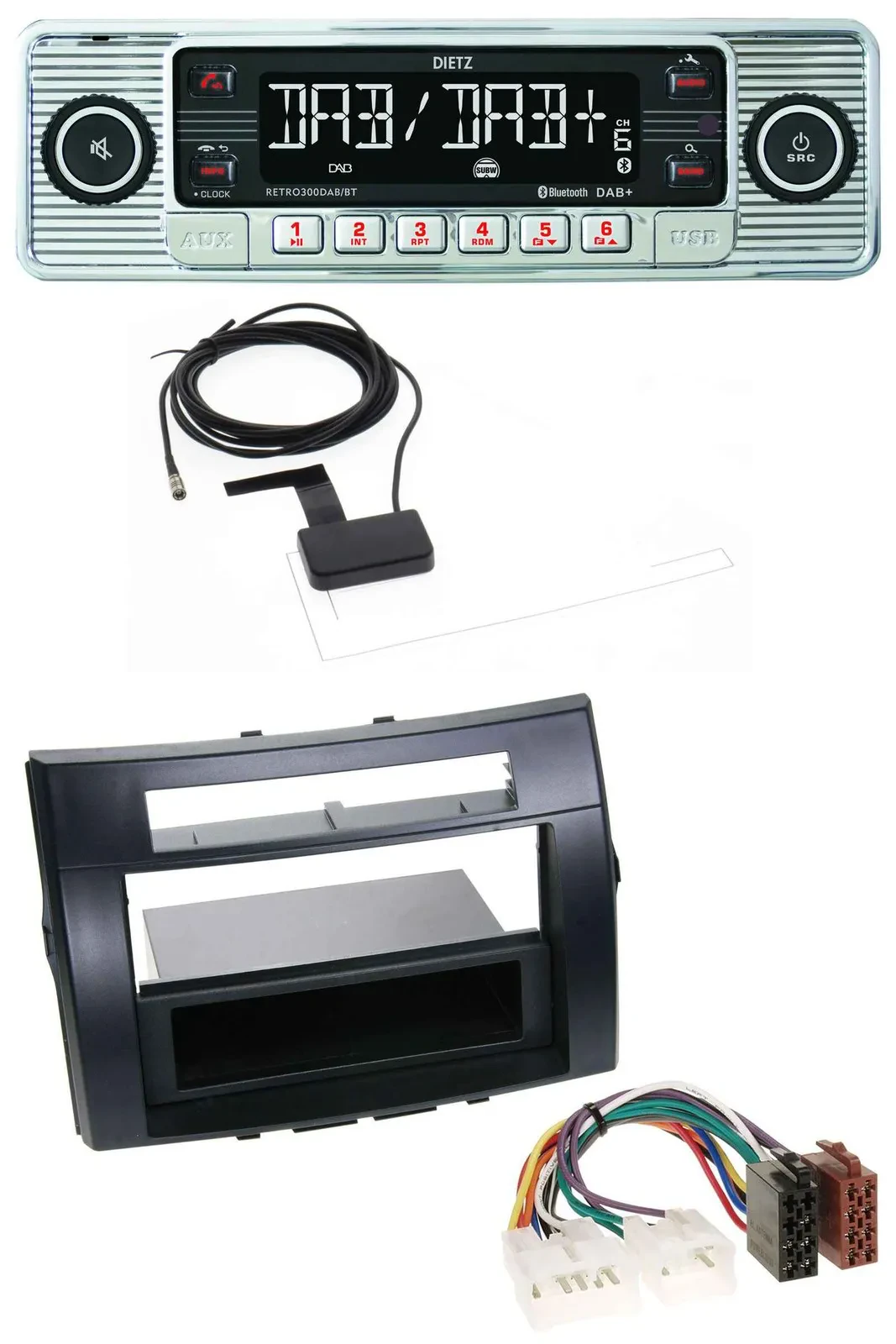 Dietz Bluetooth USB MP3 DAB Autoradio für Toyota Corolla Verso 04-09 schwarz