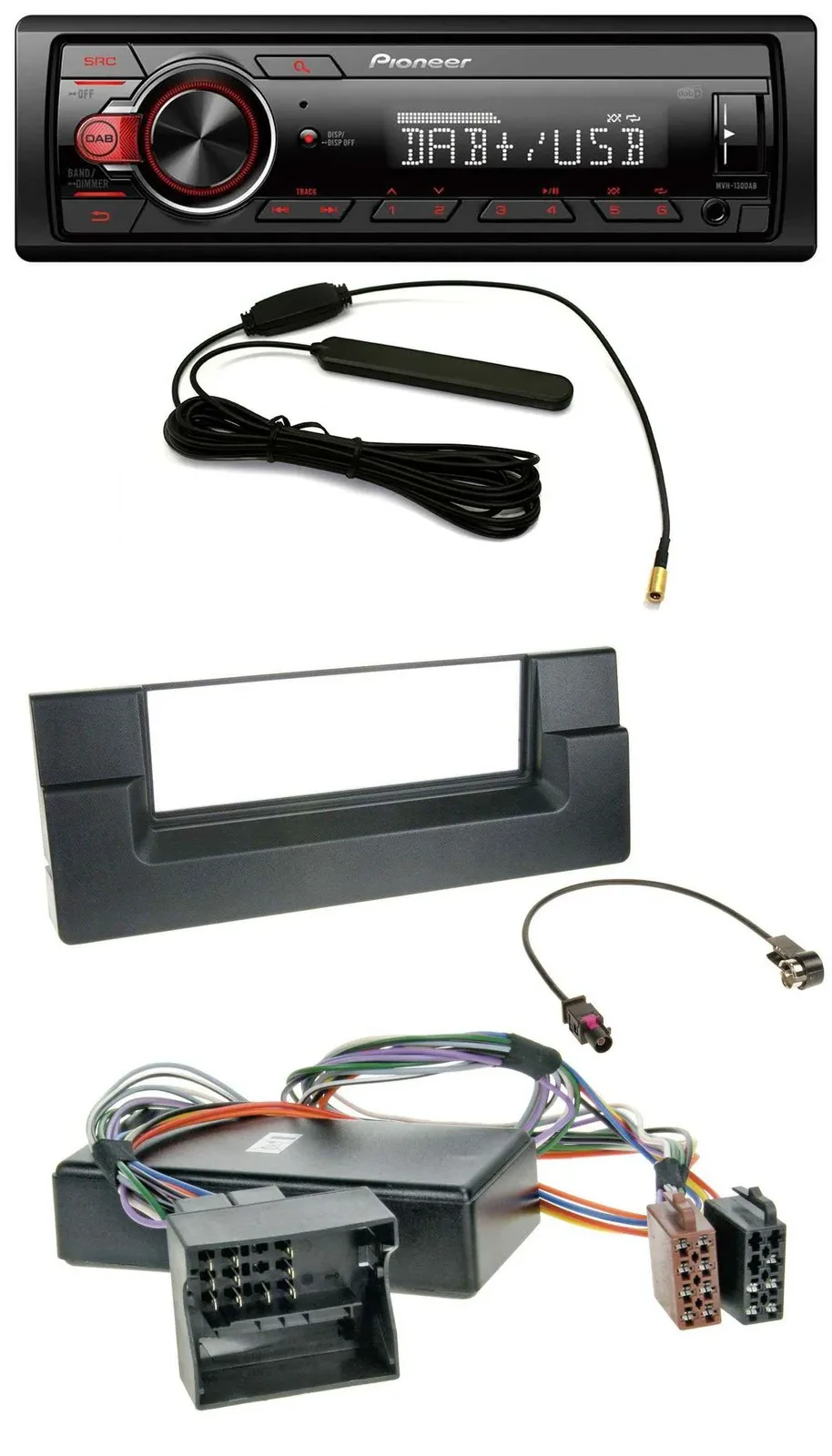 Автомагнитола для BMW X5 E53, 5 серии E39 Pioneer 1-DIN, DAB, USB, AUX, MP3