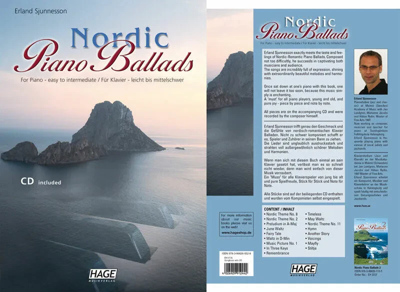 Ноты для фортепиано HAGE Nordic Piano Ballads (Erland Sjunnesson) с CD