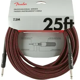 Инструментальный кабель Fender Professional Series Straight to Straight Instrument Cable 25 ft. Red Tweed