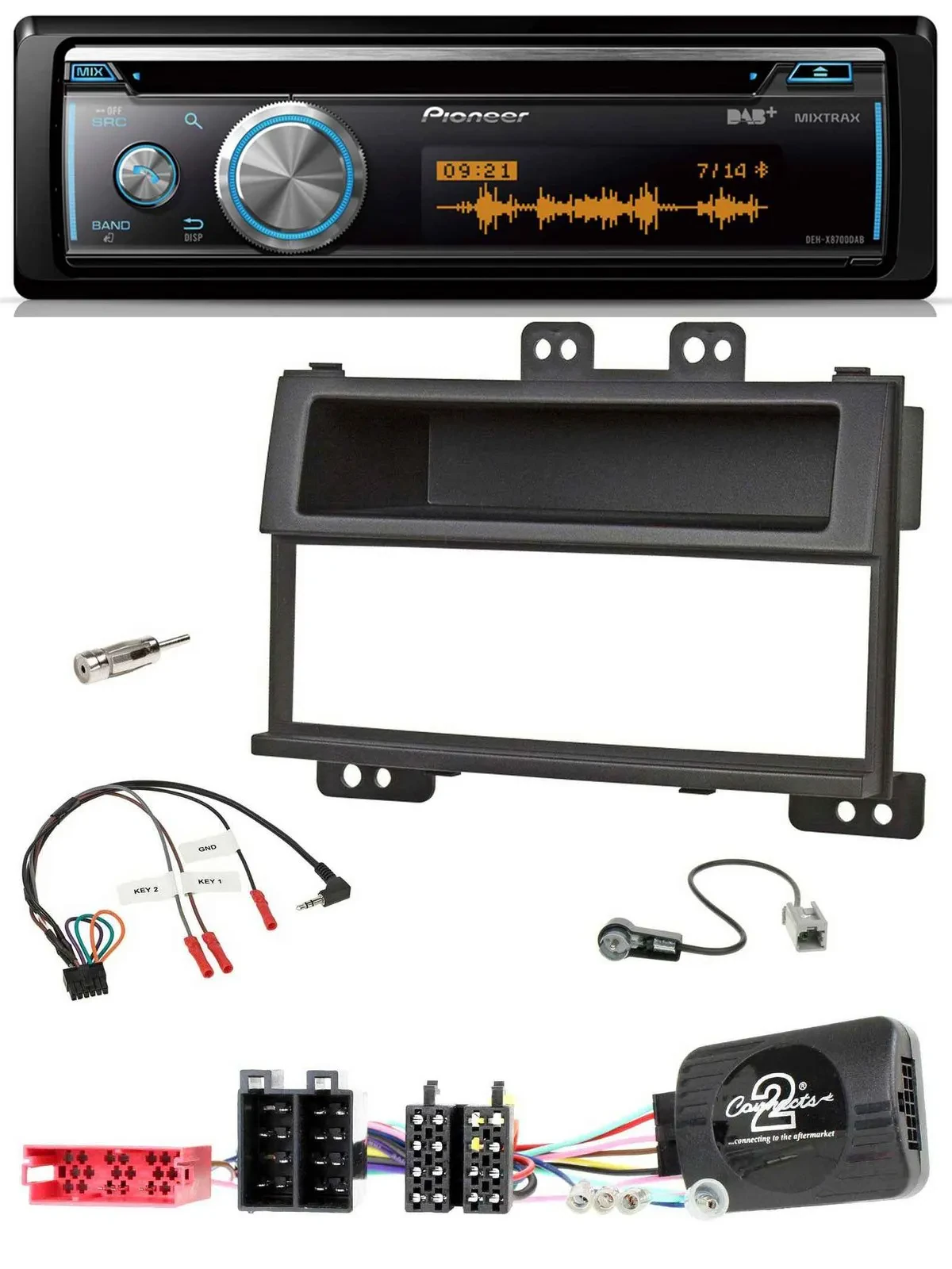 Автомагнитола Pioneer DAB USB CD Bluetooth, совместима с Hyundai i20 (2009–2011), поддержка кнопок на руле, ISO