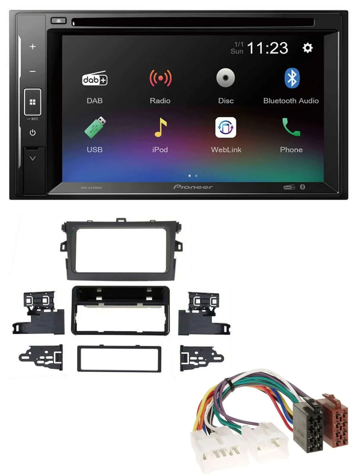 Pioneer Bluetooth MP3 USB 2DIN DAB DVD Autoradio für Toyota Corolla 2009-2013 si