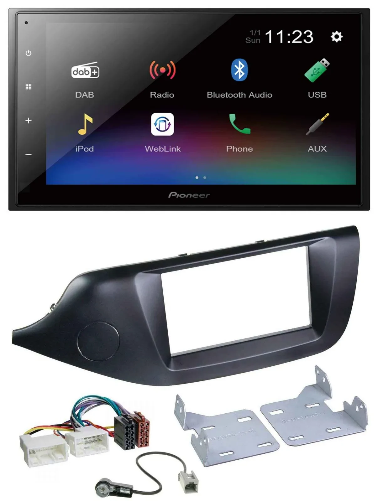 Автомагнитола для Kia Ceed (с 2012) Pioneer 2DIN USB Bluetooth DAB черный