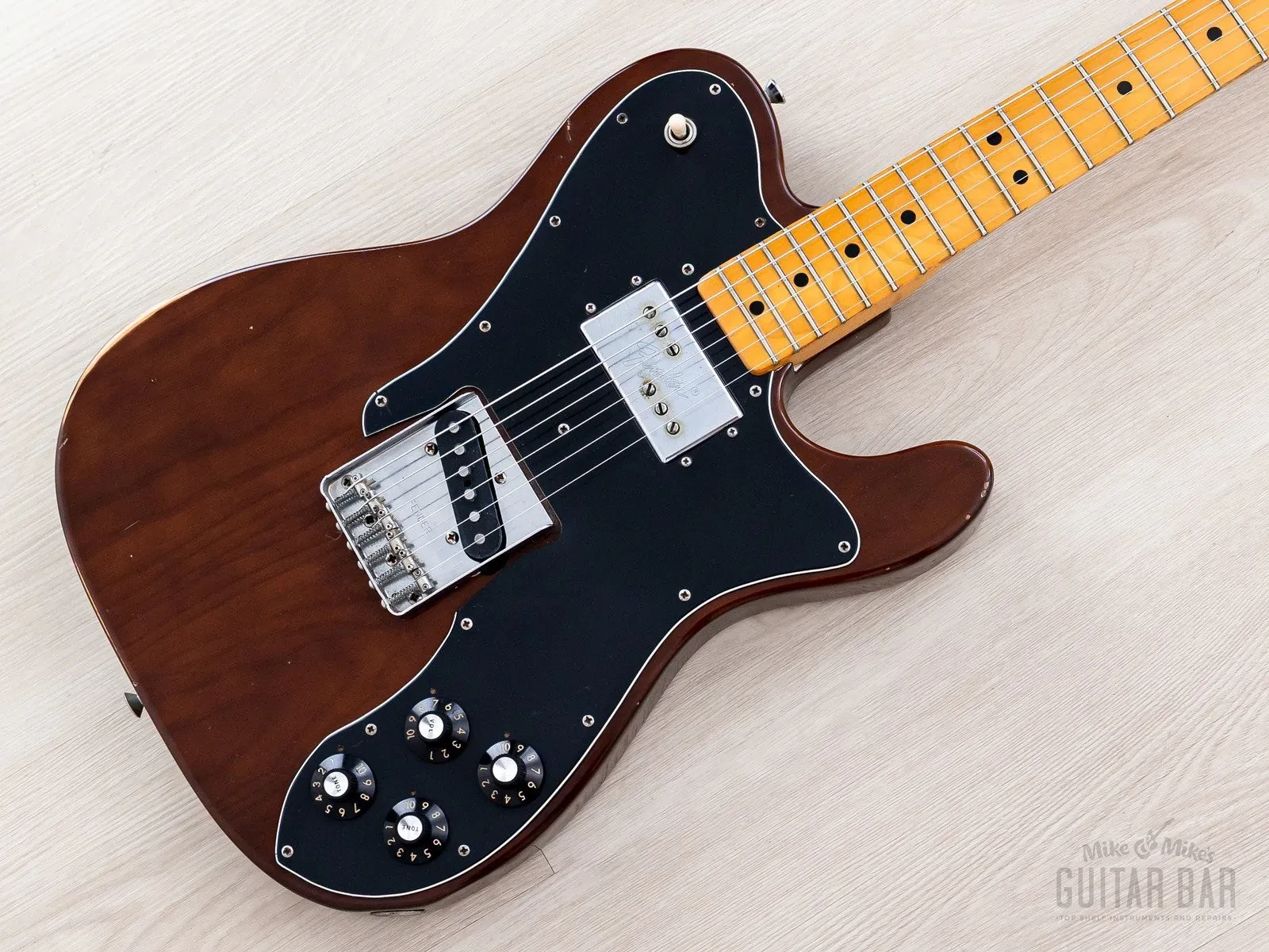 1976 Fender Telecaster Custom Vintage Guitar Mocha w/ Wide Range Humbucker, Case