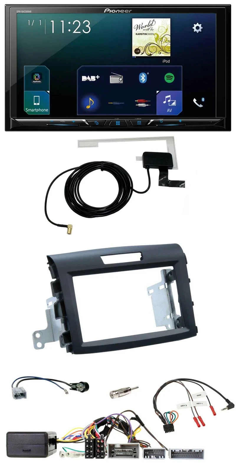 Pioneer 2DIN DAB USB Lenkrad Bluetooth Autoradio für Honda CR-V FR5/FR6 ab 2013