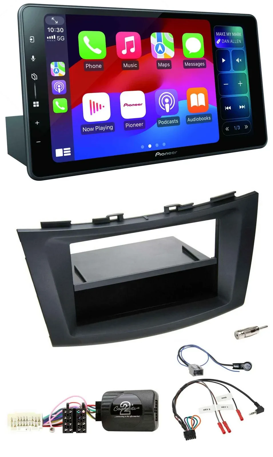 Pioneer Bluetooth DAB Lenkrad USB Autoradio für Suzuki Swift Sport ab 2011 schwa