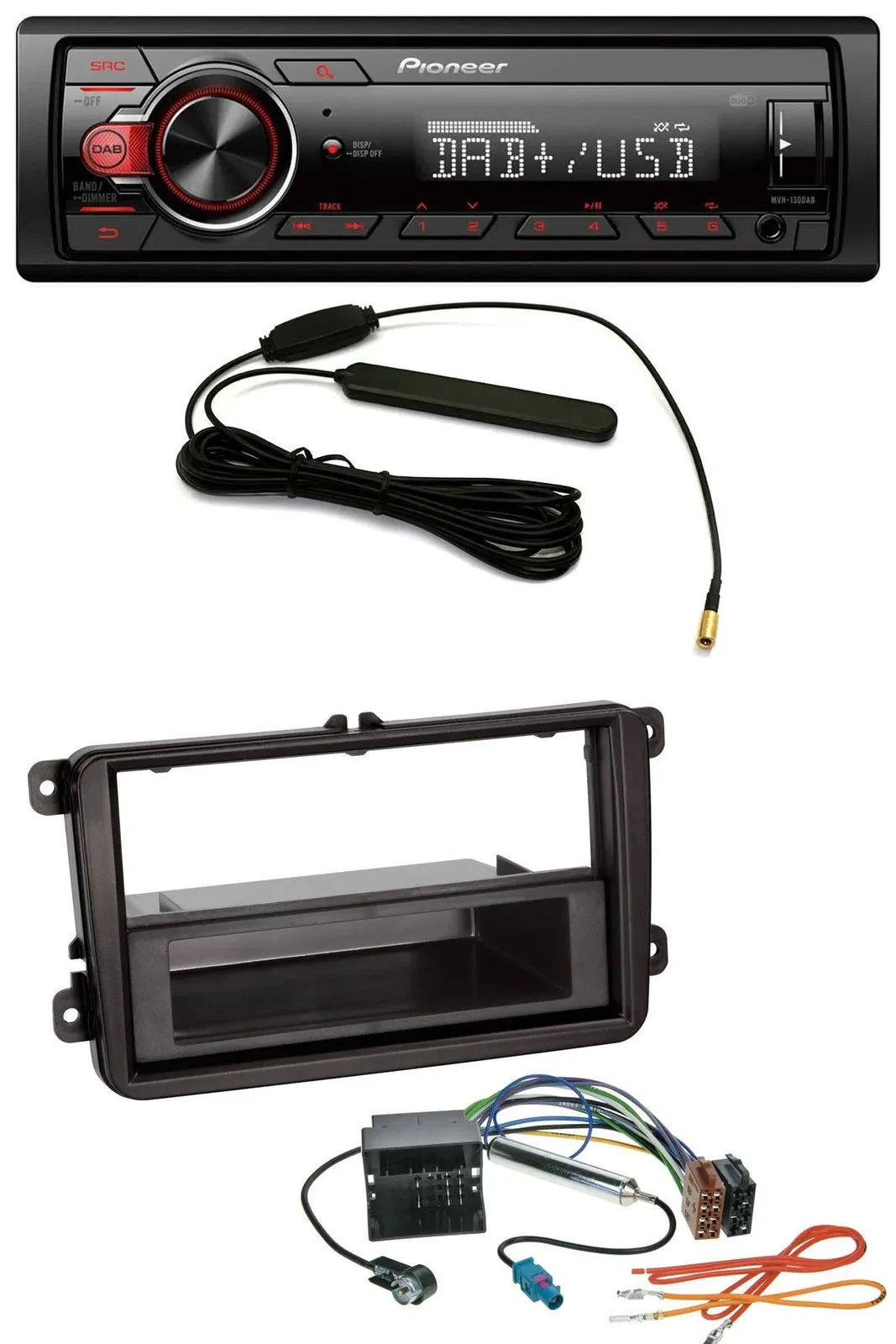 Pioneer MP3 DAB 1DIN AUX USB Autoradio für VW Sharan ab 10 Tiguan ab 07 Touran a