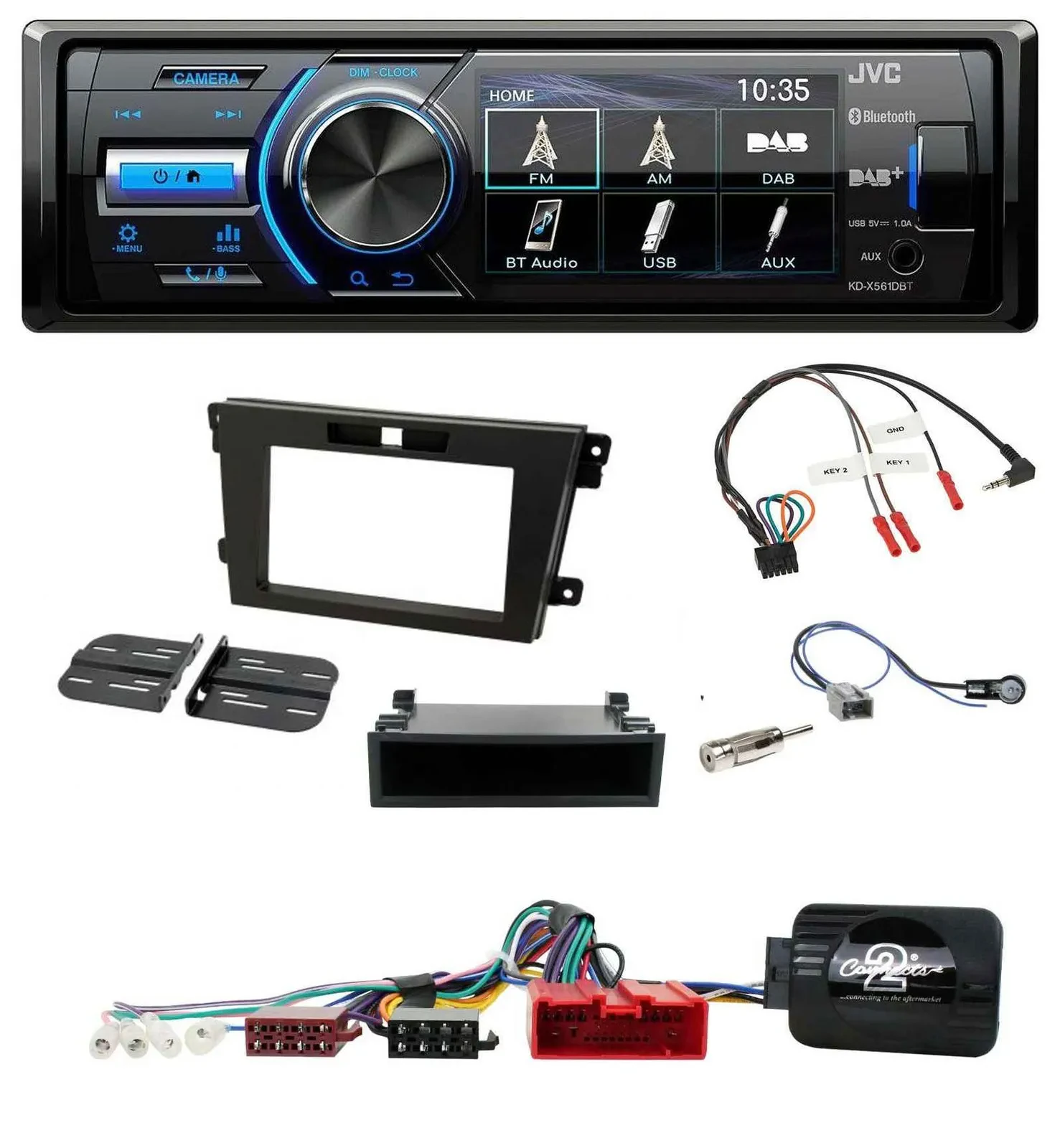 Автомагнитола для Mazda CX-7 (2008–2010) JVC Bluetooth, USB, DAB с поддержкой кнопок на руле