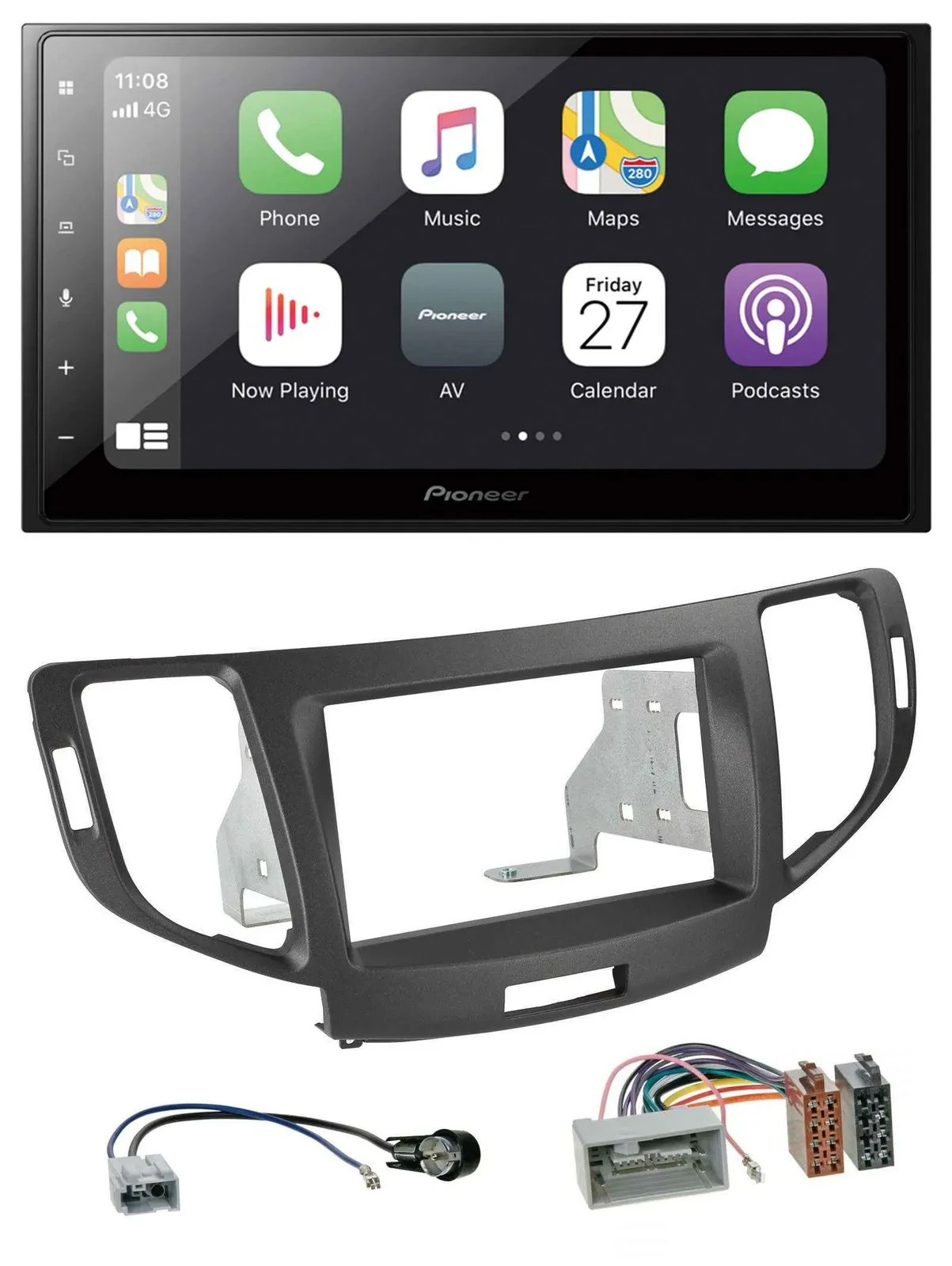 Автомагнитола Pioneer 2-DIN, Bluetooth, DAB, USB, MP3, для Honda Accord (с 2011), цвет антрацит