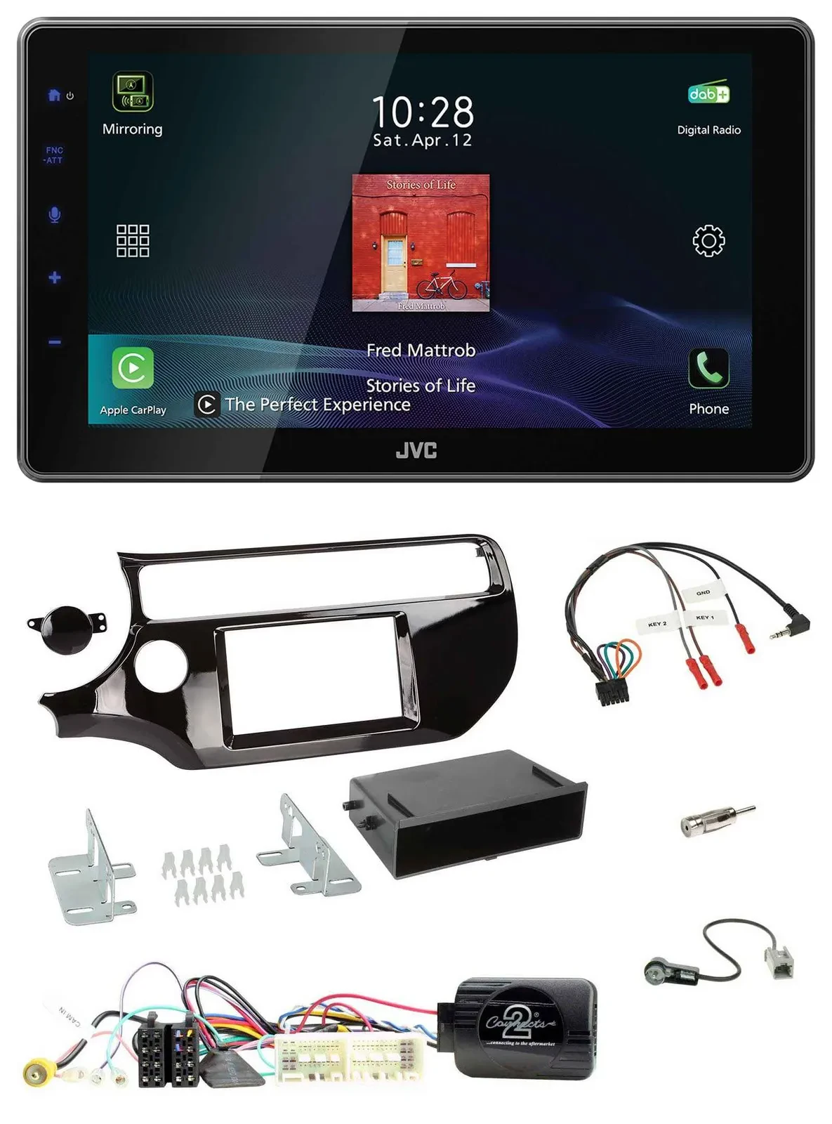 JVC DAB Lenkrad Bluetooth USB Autoradio für Kia Rio UB Facelift 2017-2023 piano