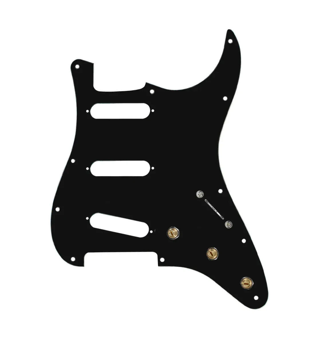 920D Custom SSS Pre-Wired Pickguard for Strat With A Black Pickguard and S7W ...