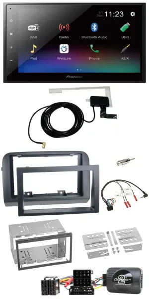 Pioneer DAB Lenkrad Bluetooth 2DIN USB Autoradio für Fiat Croma 2005-2010
