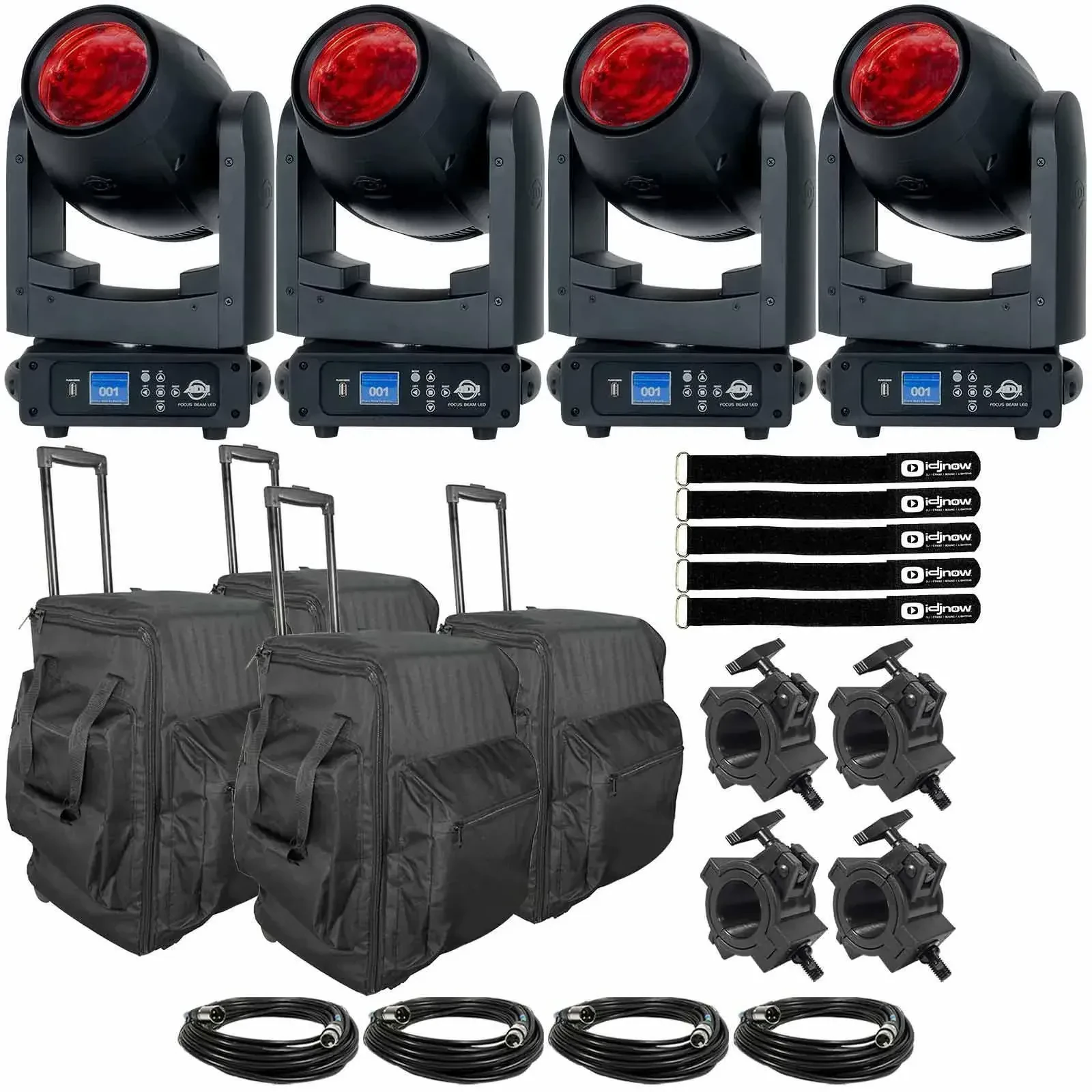 Прибор с полным движением American DJ Focus Beam LED с аксессуарами (4 штуки)