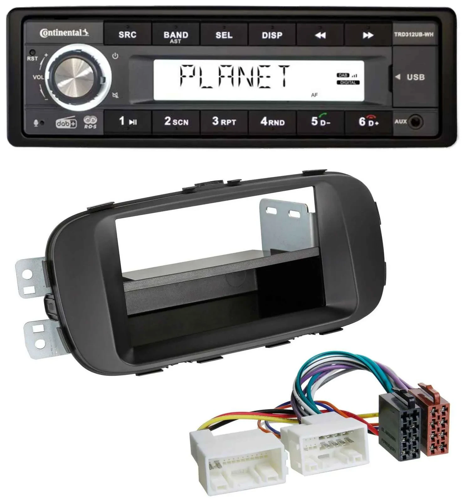 Continental USB 1DIN AUX DAB MP3 Autoradio für Kia Soul (PS ab 2014) schwarz