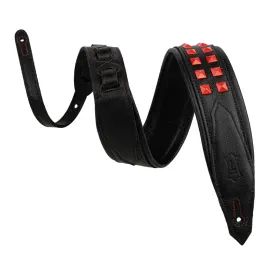 M81GRPDX-BLK Rebel Leathers Series Ремень для гитары, кожаный, черный, Levy's