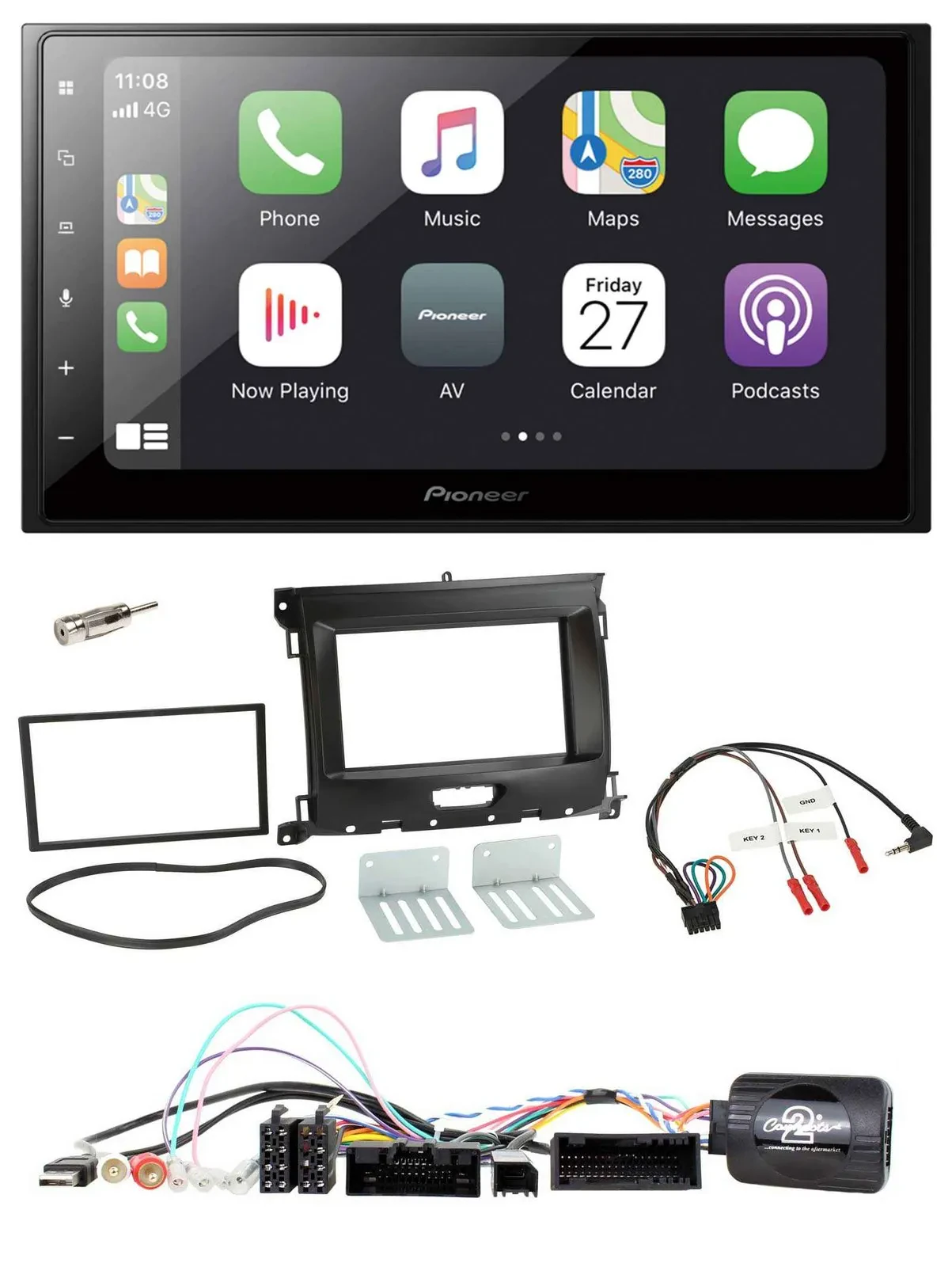 Автомагнитола для Ford Ranger XL Pioneer 2-DIN, Bluetooth, DAB, USB