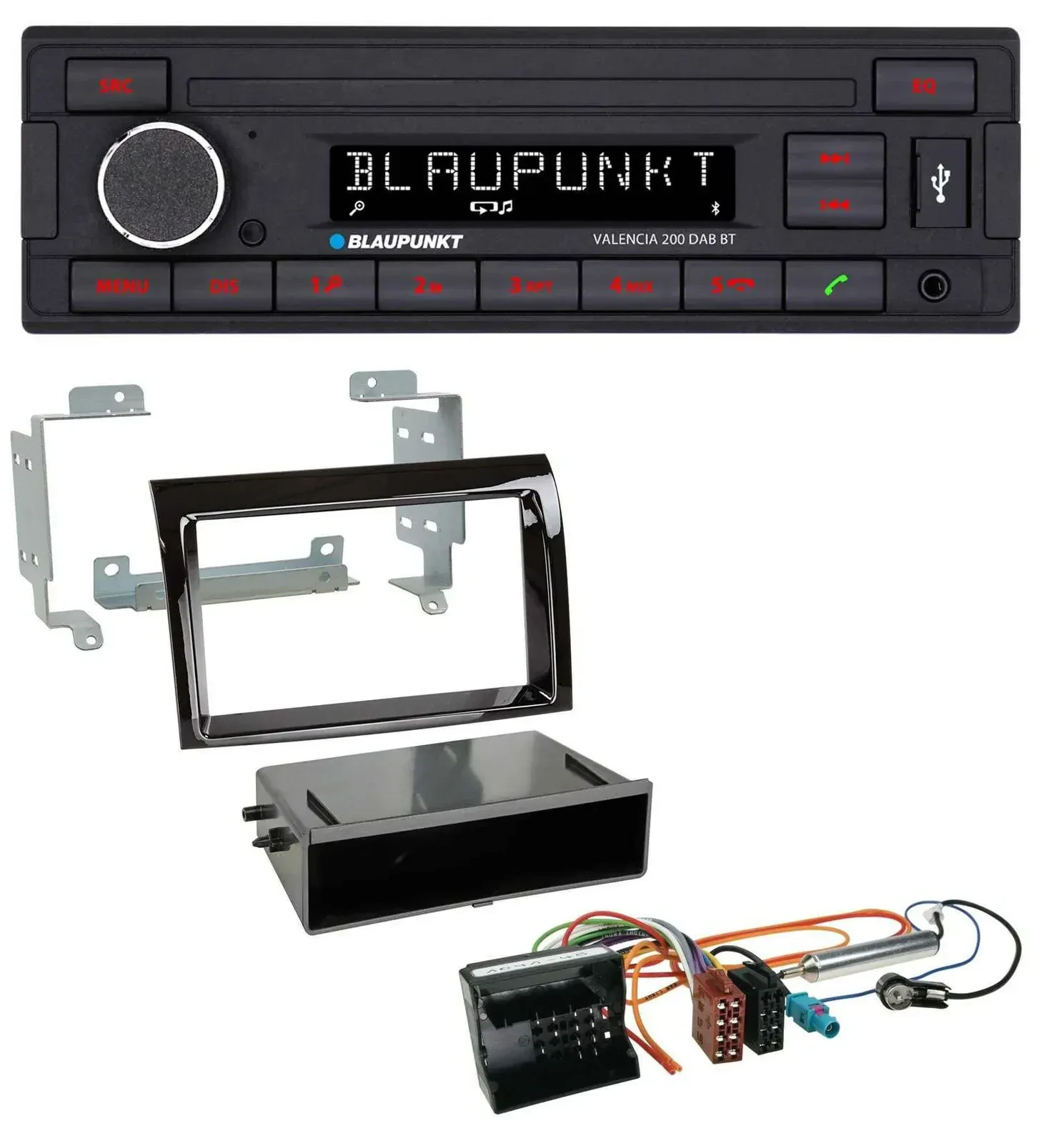 Blaupunkt DAB MP3 Bluetooth USB Autoradio für Citroen Jumper 06-11 Quadlock pian