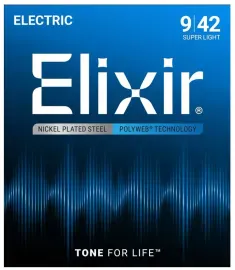 Струны для электрогитары Elixir 12000 Polyweb 9-42
