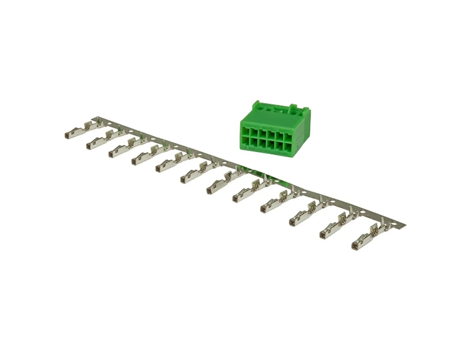 Разъём ACV Quadlock 12-контактный, зелёный, с контактами