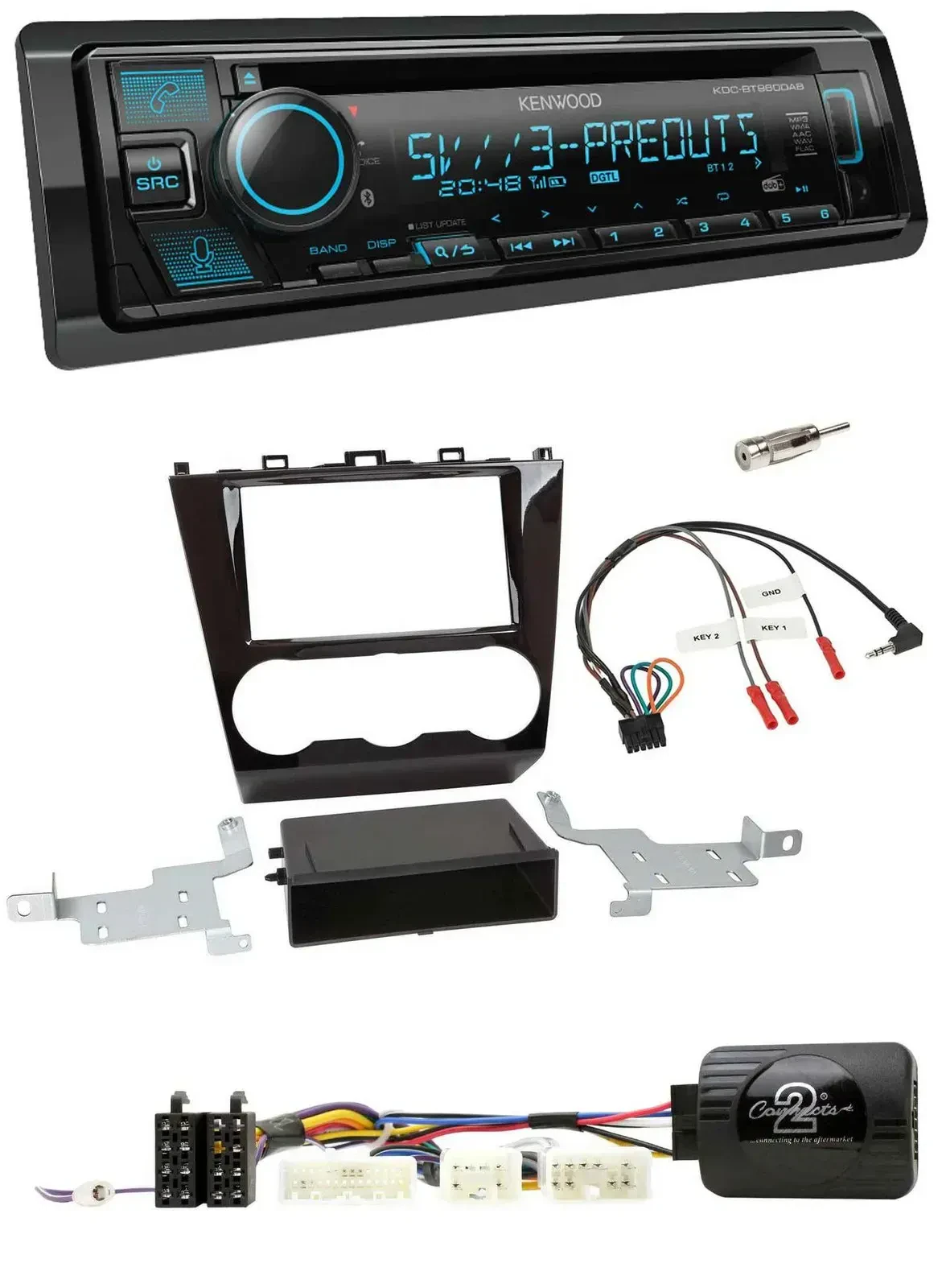 Автомагнитола для Subaru Forester (с 2015) Kenwood Bluetooth USB CD DAB, поддержка управления на руле