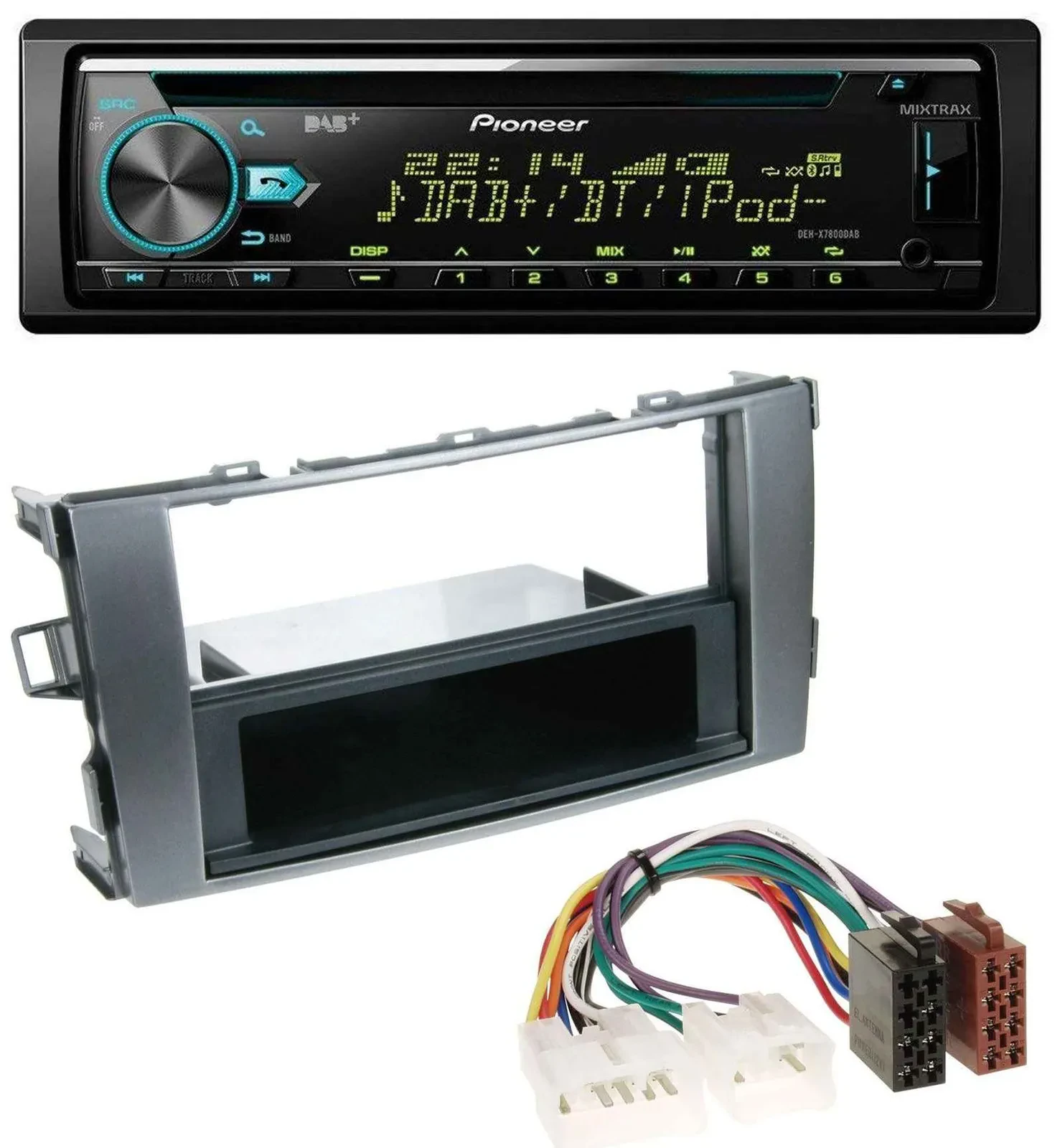 Автомагнитола для Toyota Auris 2007–2012 Pioneer DAB, CD, USB, Bluetooth, MP3, антрацит-серый