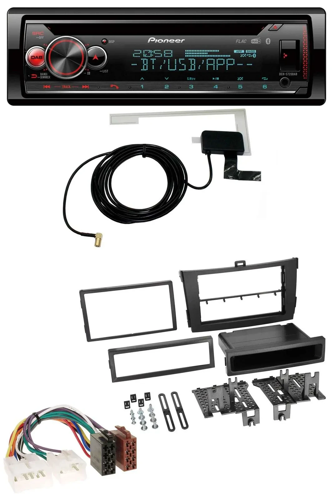 Pioneer DAB CD MP3 USB Bluetooth Autoradio für Toyota Corolla ab 2009 schwarz