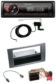 Автомагнитола для Ford Fiesta/Focus (2004–2008) Pioneer 1-DIN, MP3, DAB, USB, AUX, цвет антрацитовый