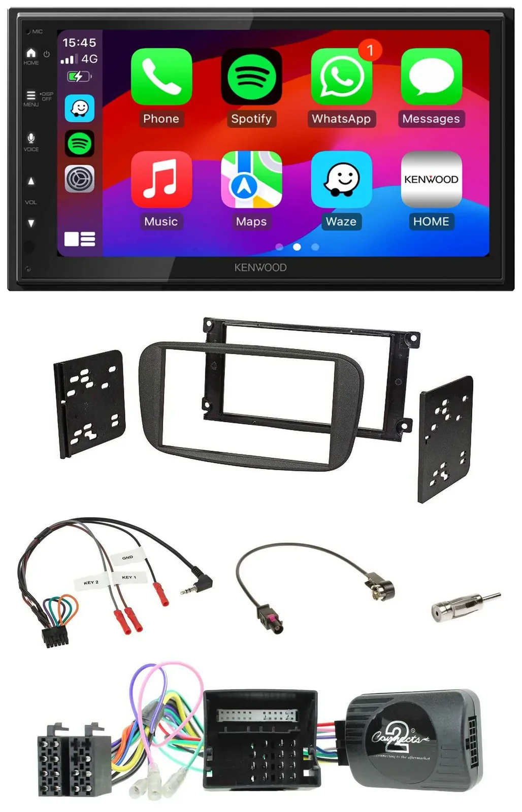 Kenwood Lenkrad USB DAB 2DIN Bluetooth Autoradio für Ford S-Max Mondeo Can-Bus 0