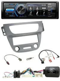 Автомагнитола JVC Bluetooth, USB, DAB для Renault Megane 3 (2012–2014), серый