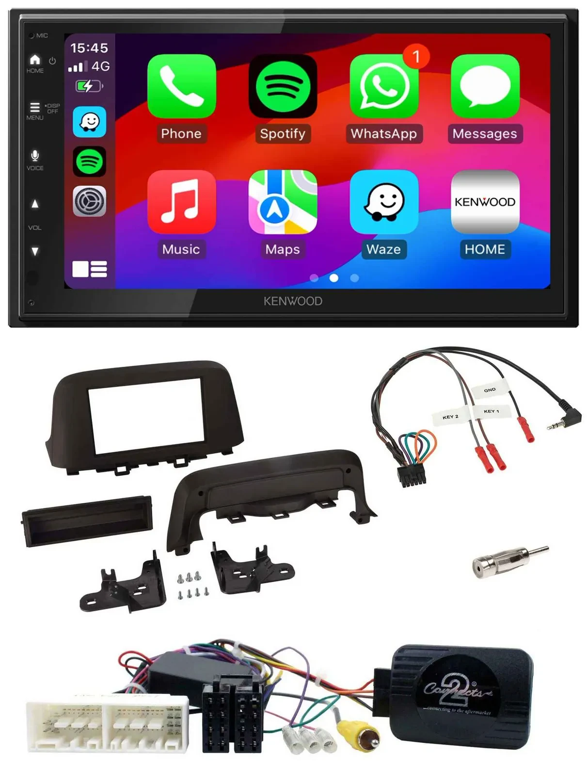 Kenwood Lenkrad USB DAB 2DIN Bluetooth Autoradio für Hyundai Kona ab 2013