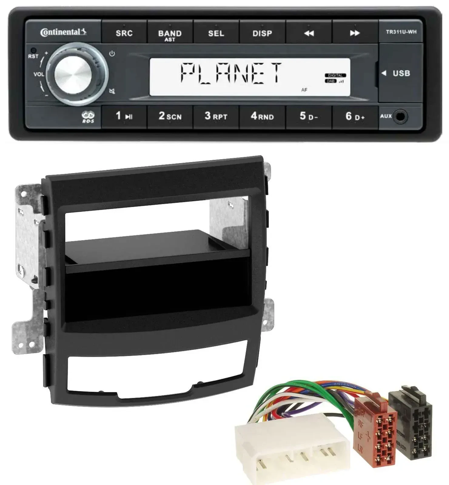 Автомагнитола для SsangYong Korando CK 2010–2013 Continental 1DIN, USB, MP3, AUX