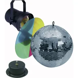 LightmaXX Mirrorball Set 2, 30cm Motor, Pinspot, Farbwechsler, Lichteffekte