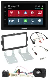 Blaupunkt Lenkrad Bluetooth DAB 2DIN USB Autoradio für Dacia Sandero ab 2013 sch