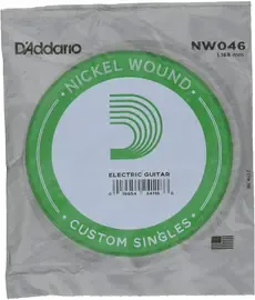Струна для электрогитары D'Addario NW046 XL Nickel Wound Singles, сталь никелированная, калибр 46