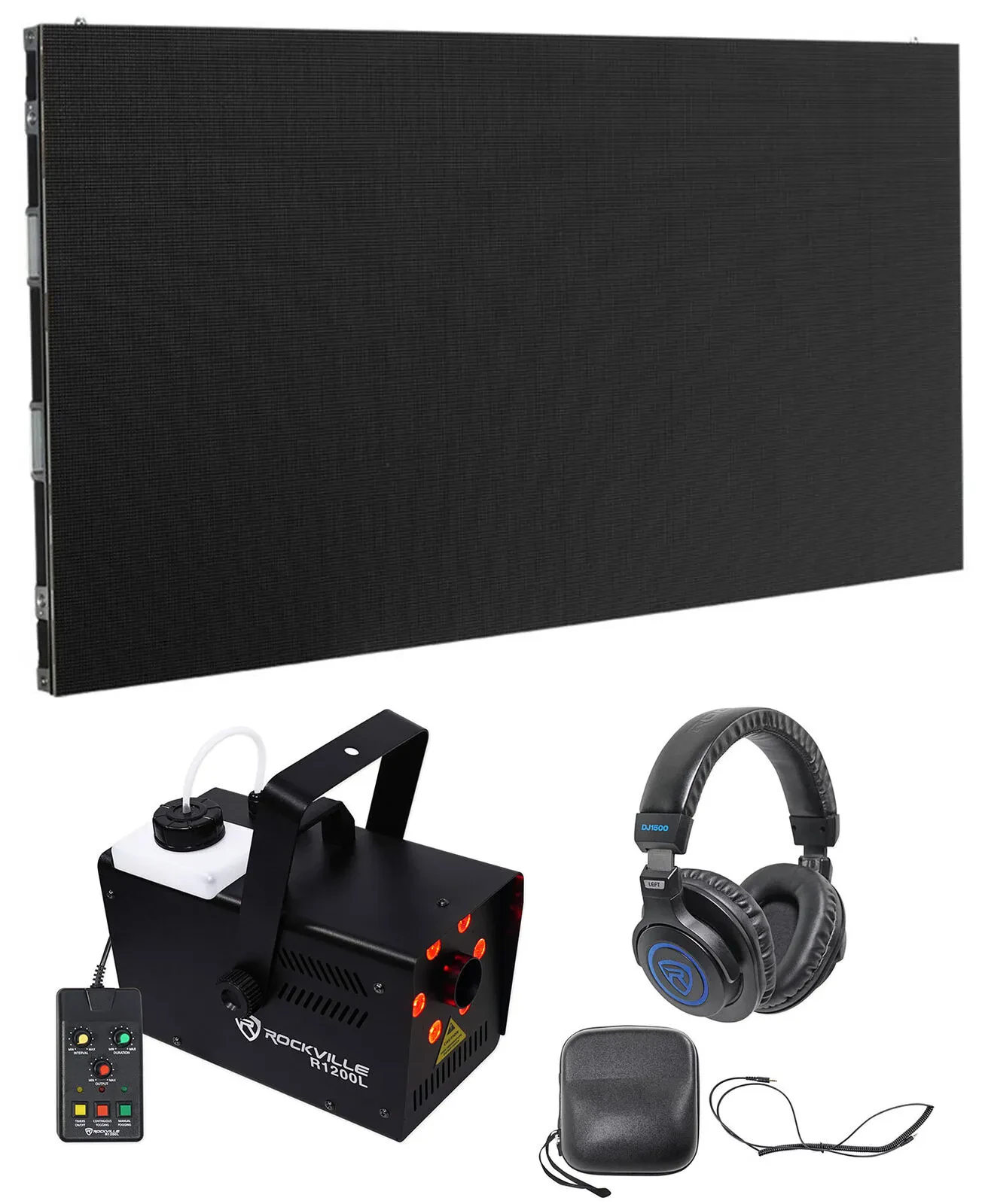 American DJ WMS2 High Res Wall Mount/Hangable Video Panel+Fog Machine+Headphones