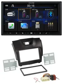 Alpine Bluetooth 2DIN MP3 DAB USB Autoradio für Isuzu D-Max ab 2012 dunkelgrau