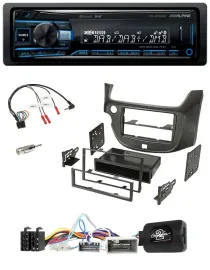 Alpine USB Bluetooth DAB Lenkrad Autoradio für Honda Jazz ab 2014 dunkelgrau