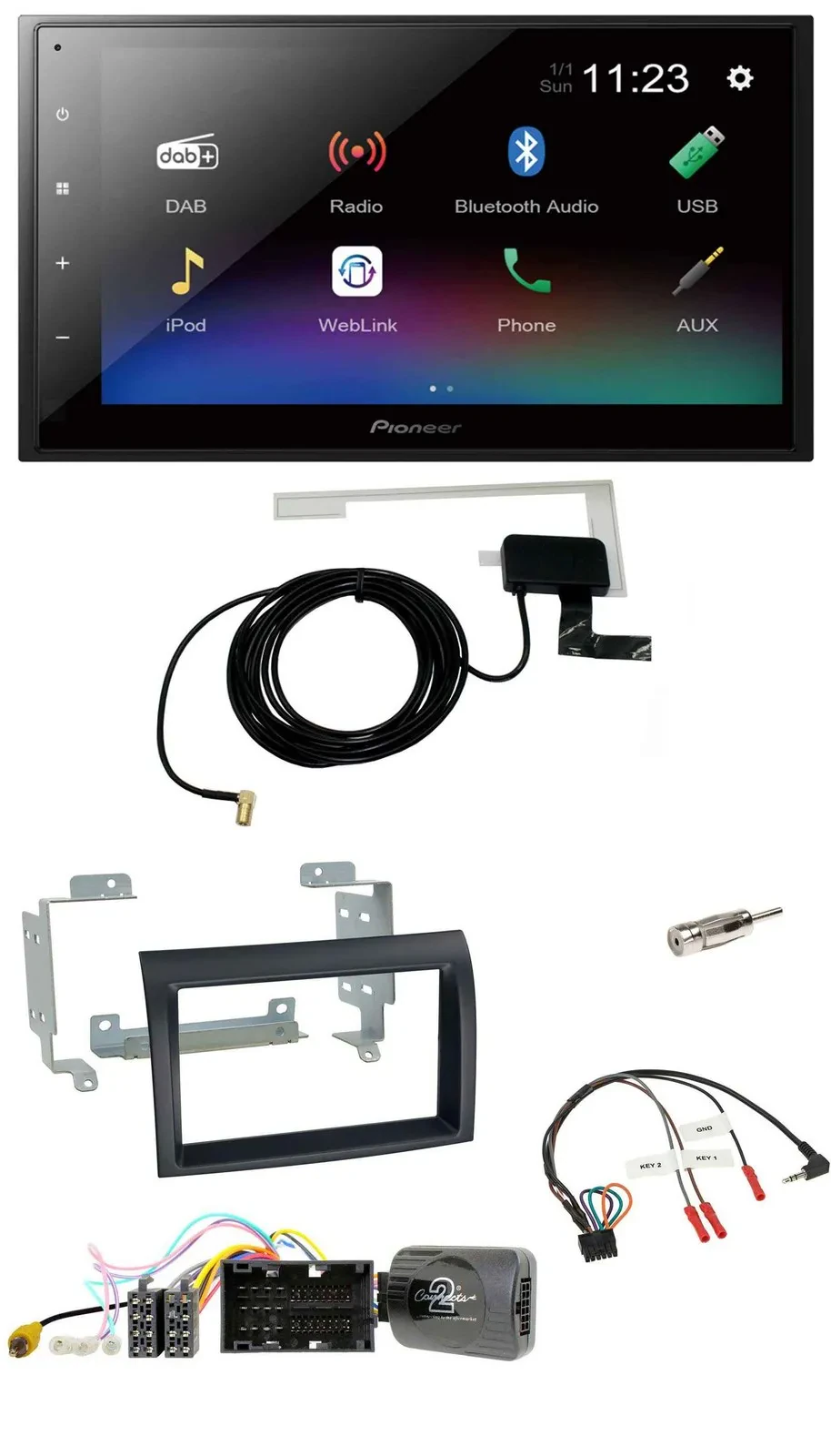 Автомагнитола для Citroen Jumper (с 2014) Pioneer 2DIN, DAB, Bluetooth, USB, черная