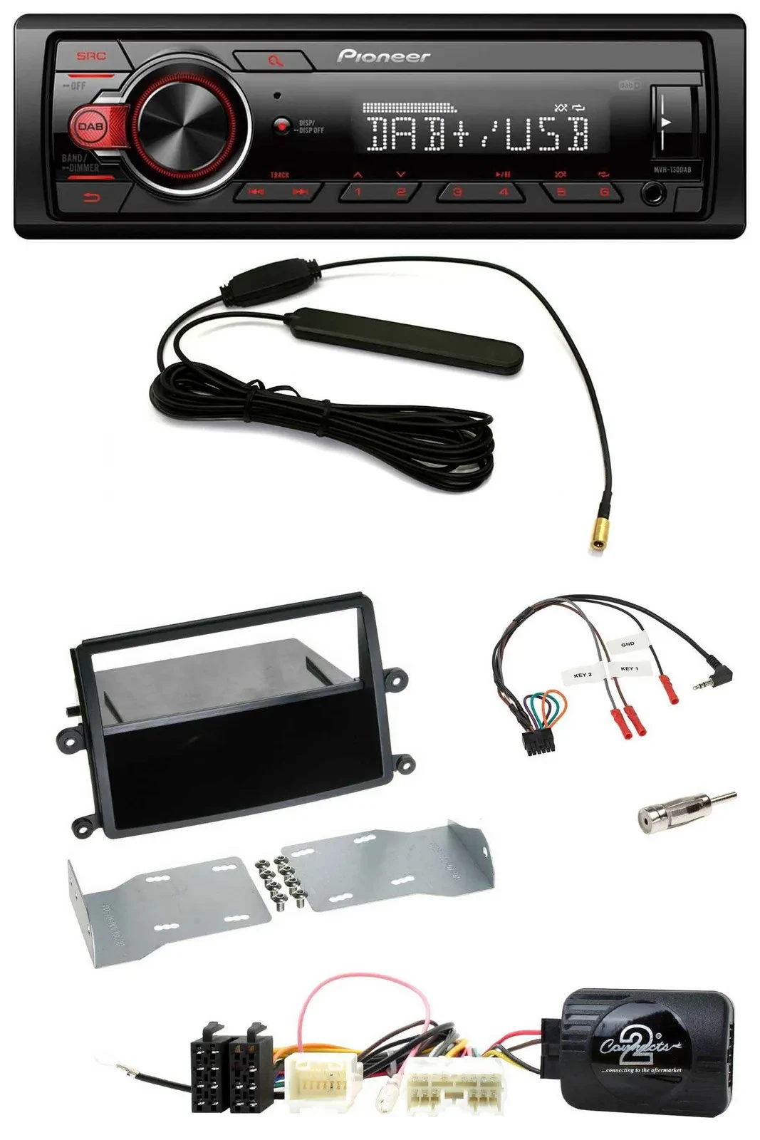 Pioneer MP3 DAB 1DIN Lenkrad USB Autoradio für Mitsubishi L200 2006-2015