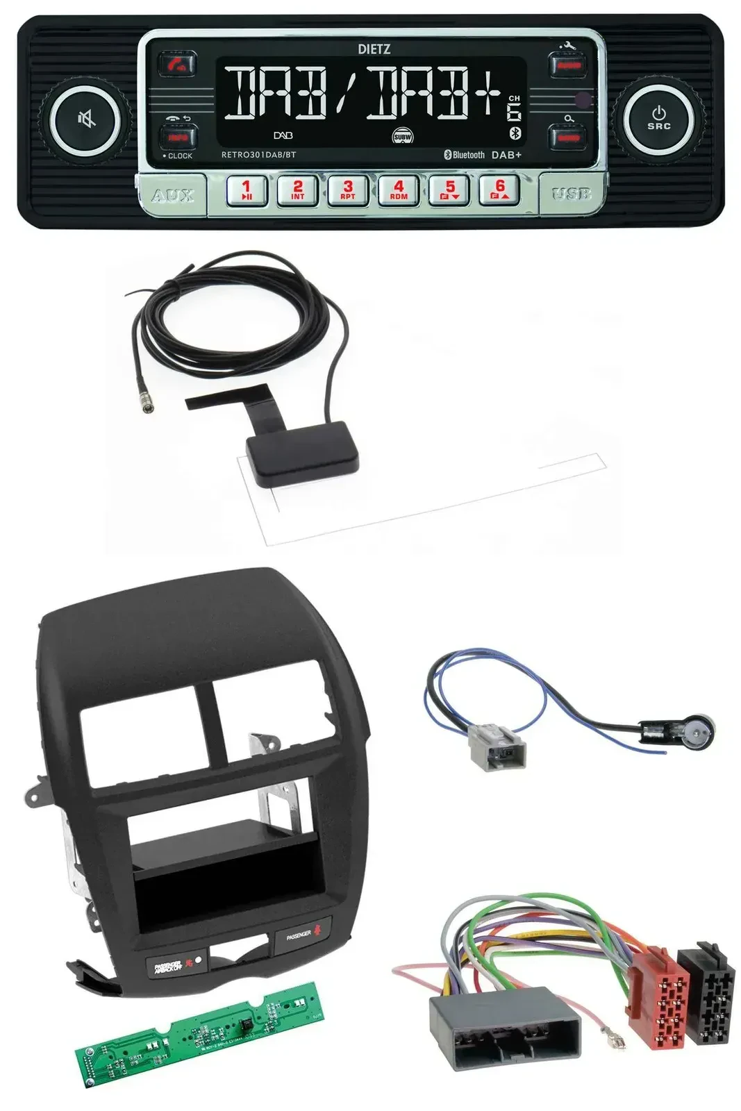Dietz DAB Bluetooth USB MP3 Autoradio für Mitsubishi ASX (2010-2014)