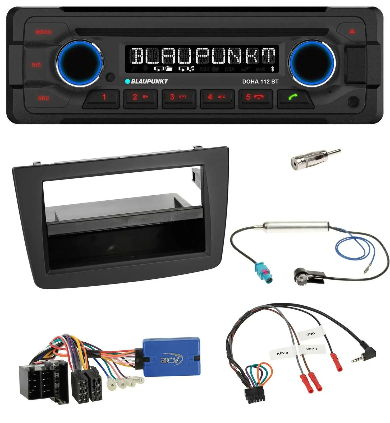 Blaupunkt Lenkrad MP3 CD Bluetooth USB Autoradio für Alfa Romeo Mito 13-18 955 I