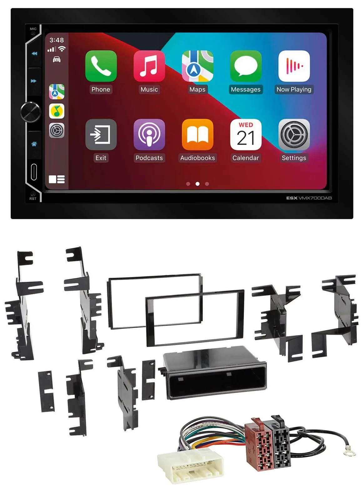 ESX 2DIN DAB USB MP3 Bluetooth Autoradio für Nissan Versa ab 07 Xterra ab 13