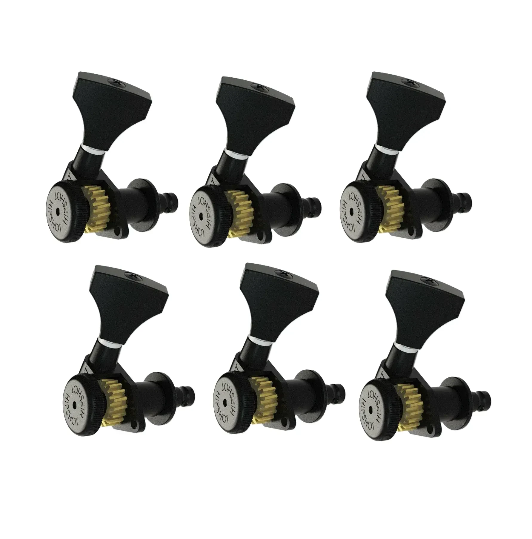 Колки гитарные Hipshot 6K1GL0B Black (6 штук)