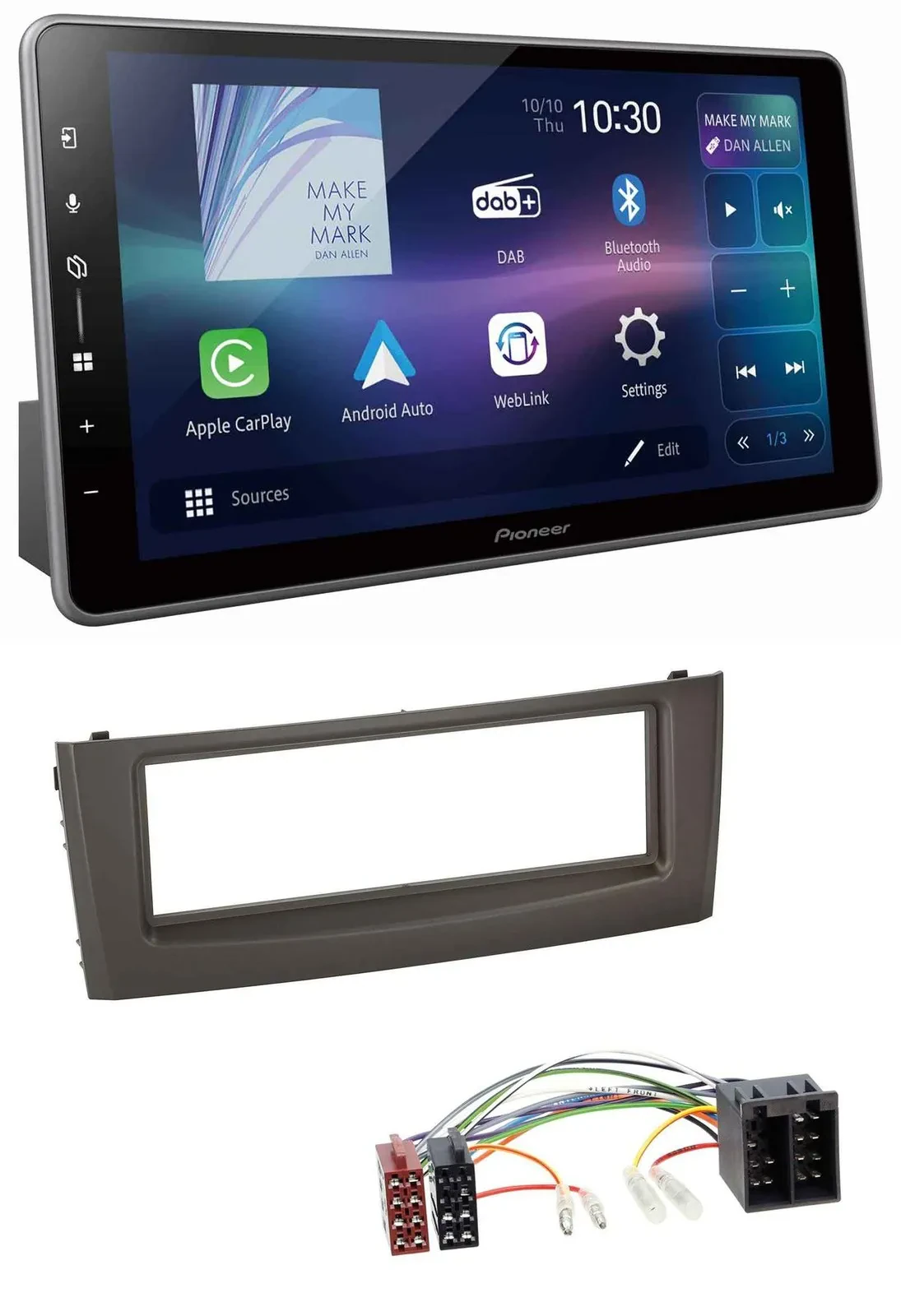 Pioneer Bluetooth USB DAB MP3 Autoradio für Fiat Grande Punto Punto ab 05 schwar