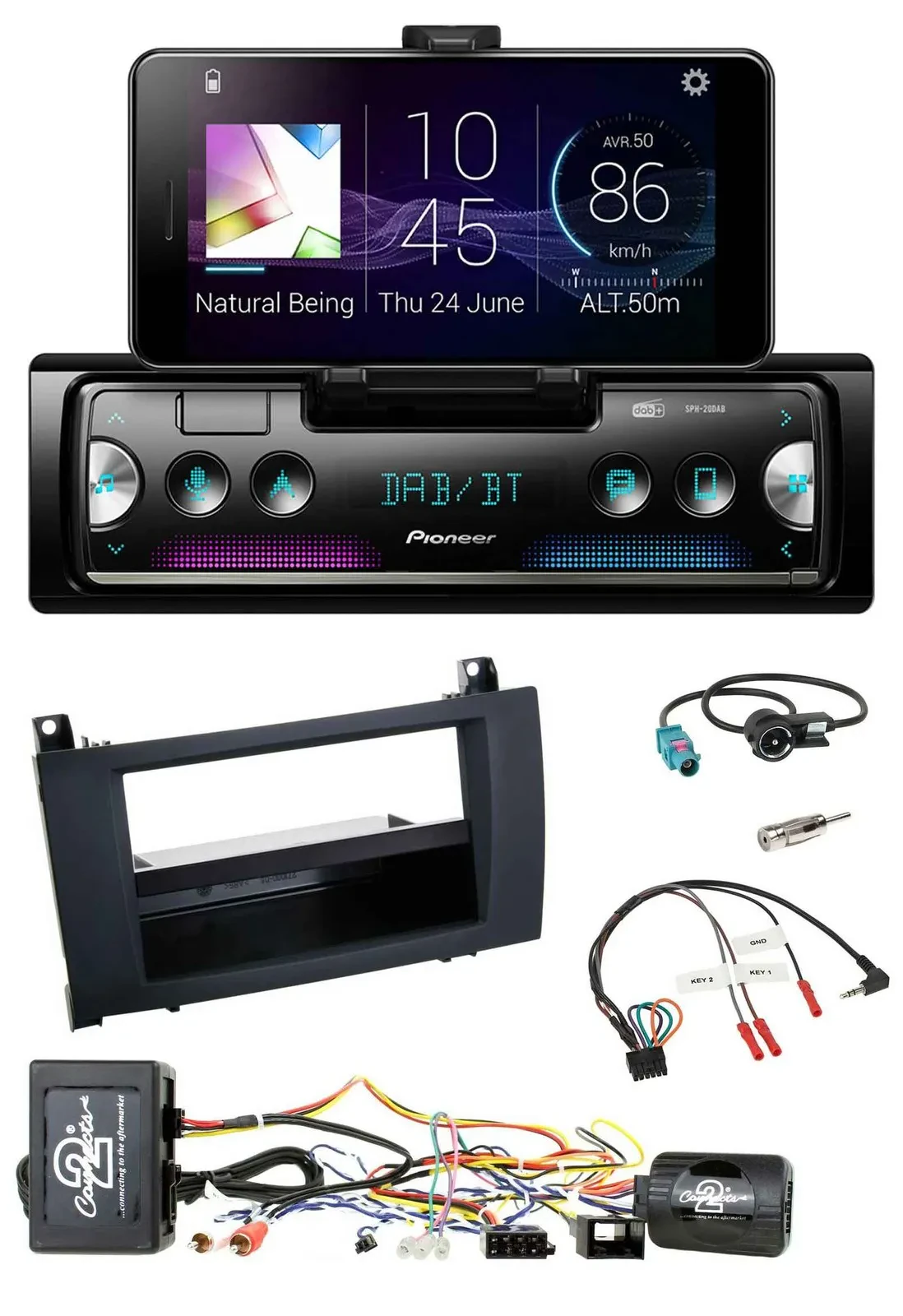 Pioneer USB Lenkrad Bluetooth DAB Autoradio für Mercedes SLK R171 04-11 aktiv