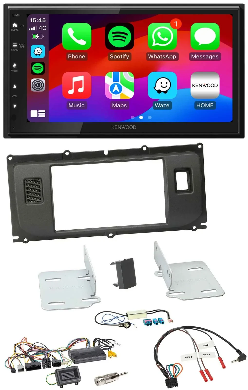 Kenwood Lenkrad USB DAB 2DIN Bluetooth Autoradio für Land Rover Evoque 11-13 Bli