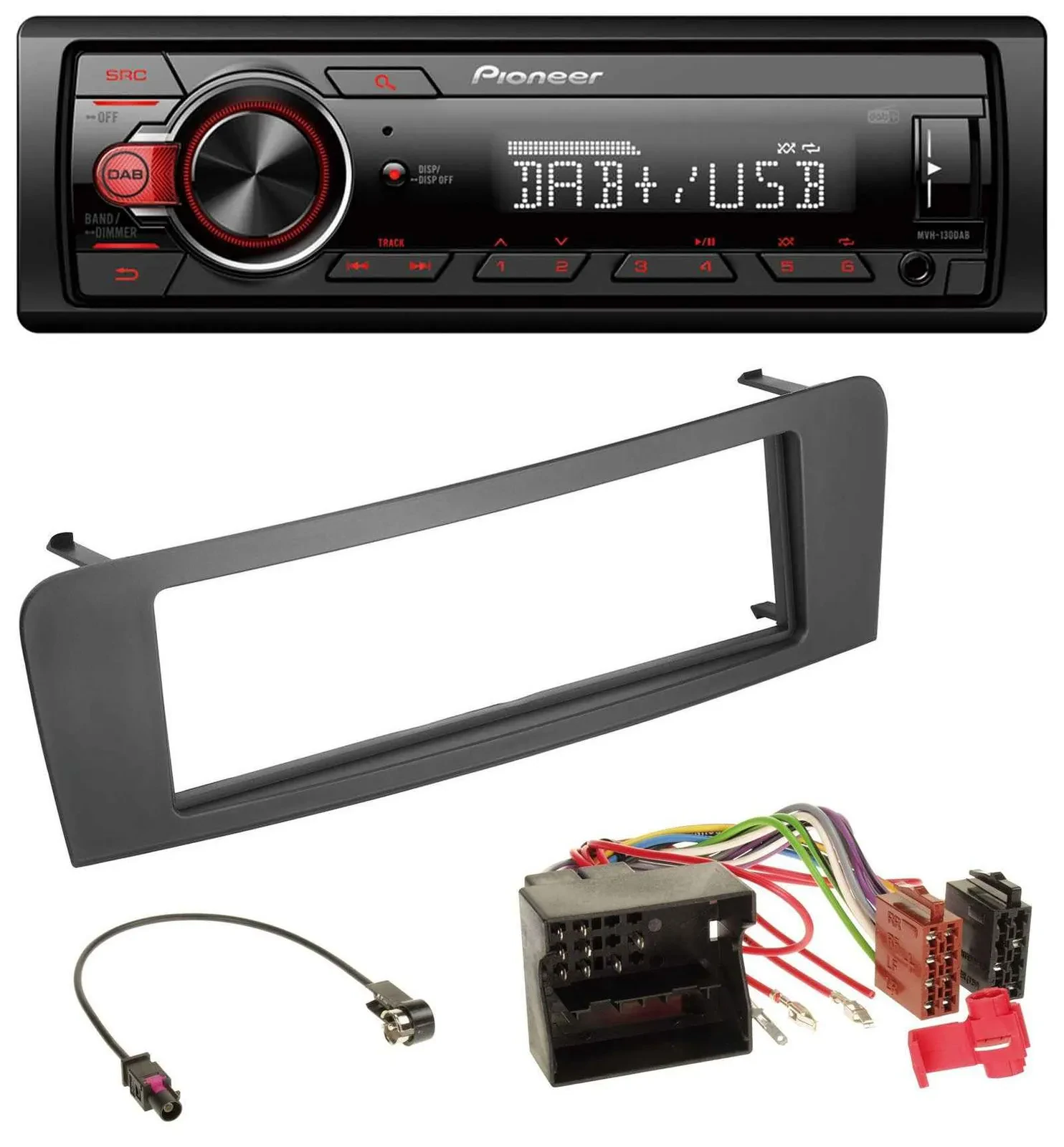 Pioneer MP3 1DIN DAB USB AUX Autoradio für Mercedes A-Klasse W176 B-Klasse W242