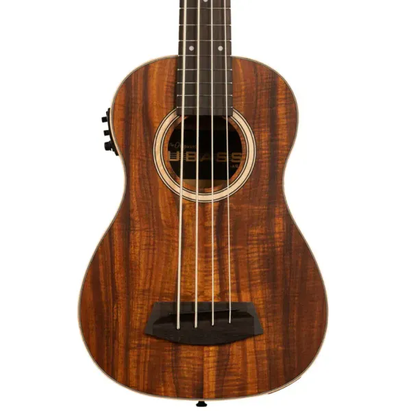 Kala Solid Body Koa 4-String Acoustic-Electric U-BASS, Laurel Fingerboard